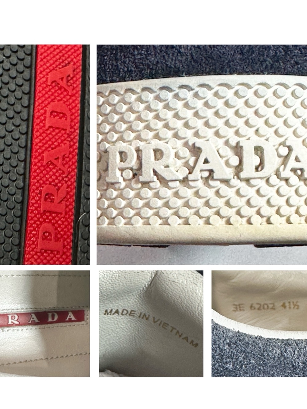 Prada Navy Low Top Lace Up Suede Women Sneakers Shoes Size 41.5 (US 11.5 W) - Picture 10 of 12